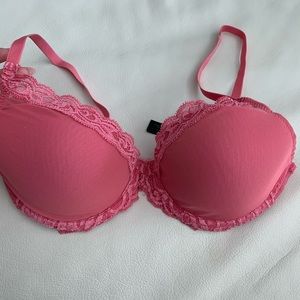 Pink coral bra with lace